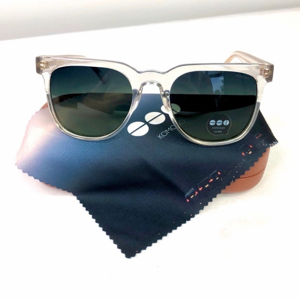 New KOMONO sunglasses Riviera Clear Gold Green Gradient - Picture 7 of 10